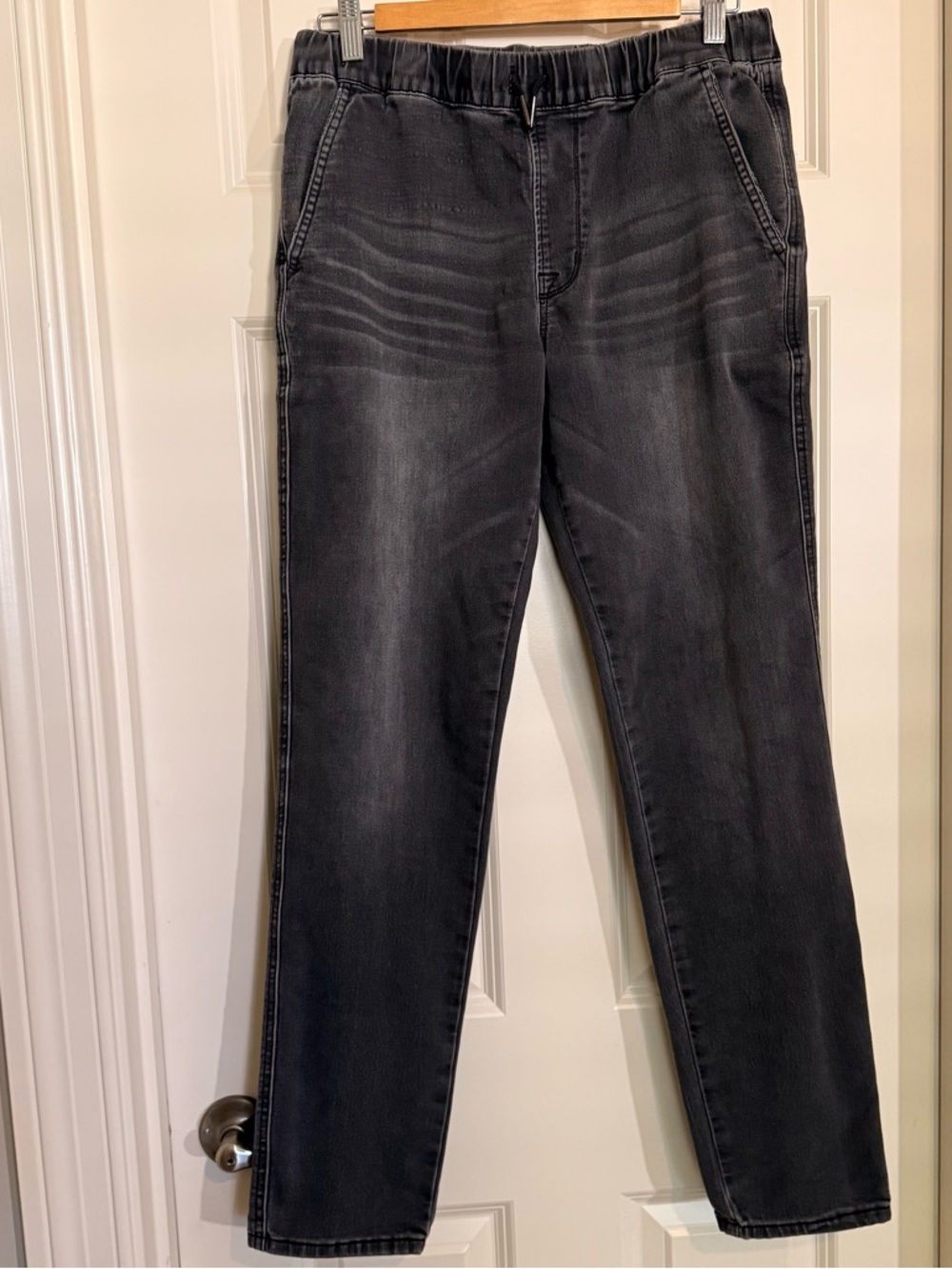Hudson Jeans Women's Black Washed Straight Leg Pull-On Jeans